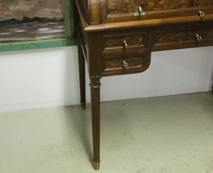 antique mahogany marble and brass desk 4