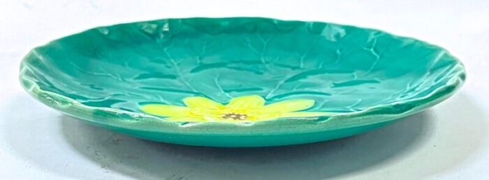 antique majolica water lily pad plate 3043