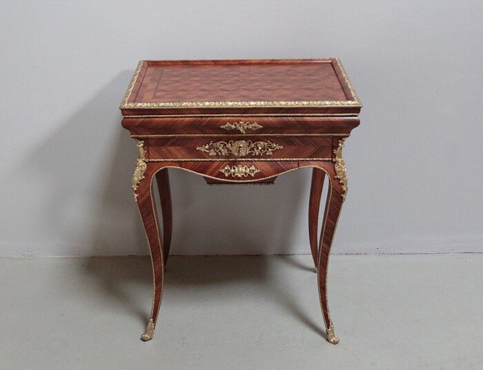 antique napoleon iii rosewood veneer and bronze table 1