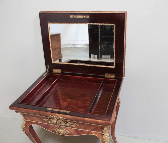 antique napoleon iii rosewood veneer and bronze table 7