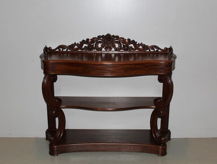 antique napoleon iii style mahogany console table 1