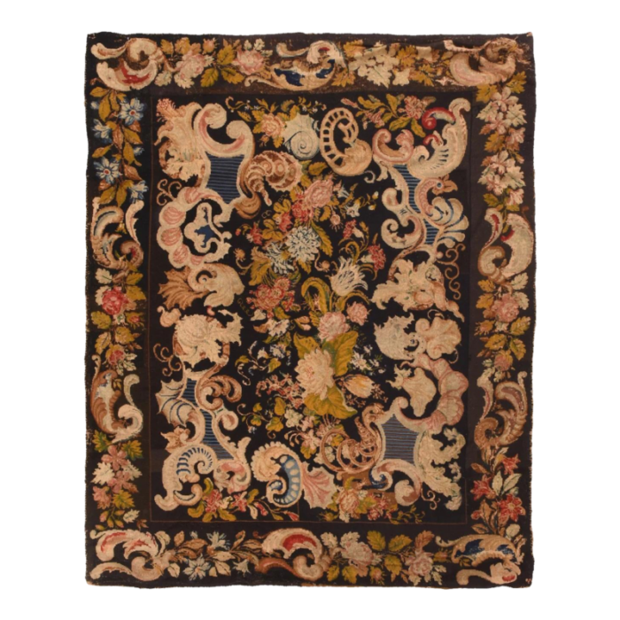 antique needle point rug 52 x 64 4504