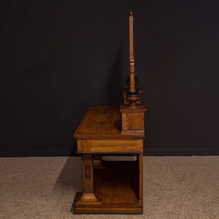 antique neoclassical pitch pine dressing table 2