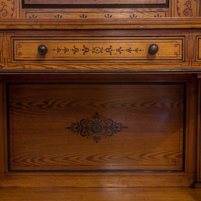 antique neoclassical pitch pine dressing table 20