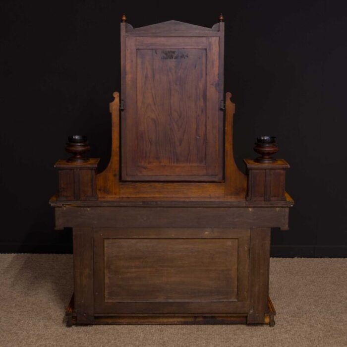 antique neoclassical pitch pine dressing table 3