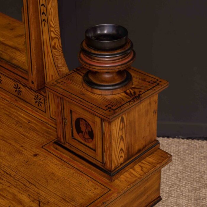 antique neoclassical pitch pine dressing table 39