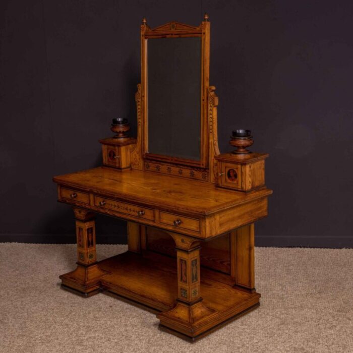 antique neoclassical pitch pine dressing table 40