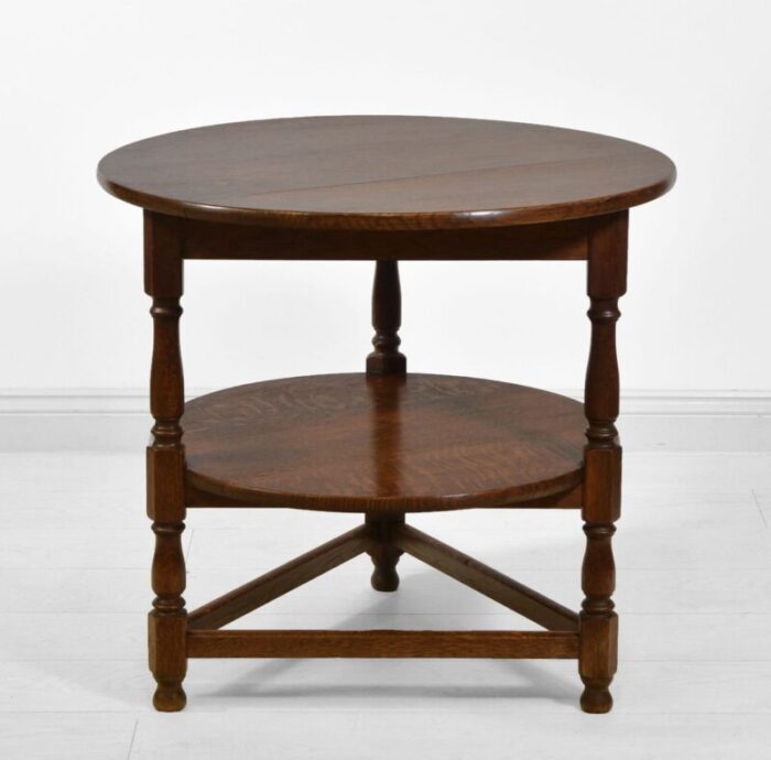 antique oak occasional cricket type table from heal s 1900s 3