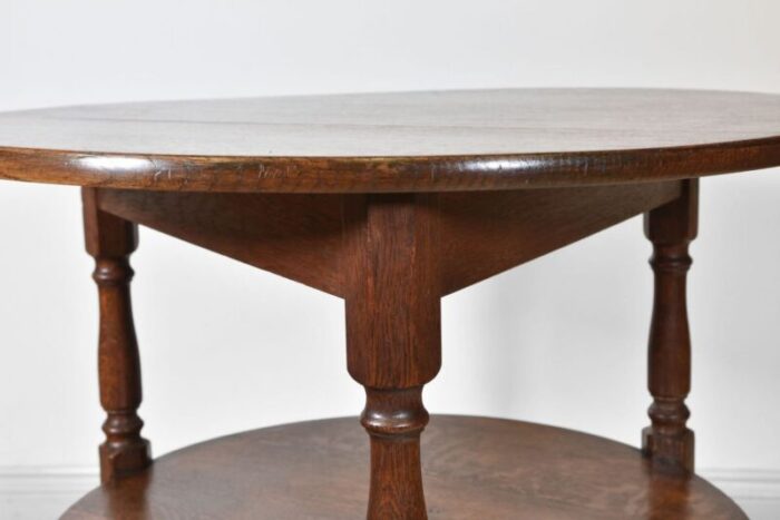 antique oak occasional cricket type table from heal s 1900s 5