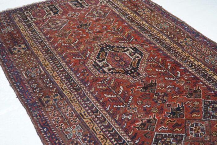 antique persian qashqai rug 49 x 75 0516