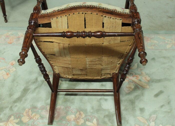 antique rosewood armchairs set of 2 7