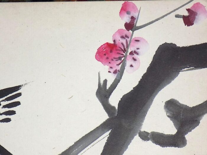 antique signed early 20th century chinese watercolor bird painting on board 0190