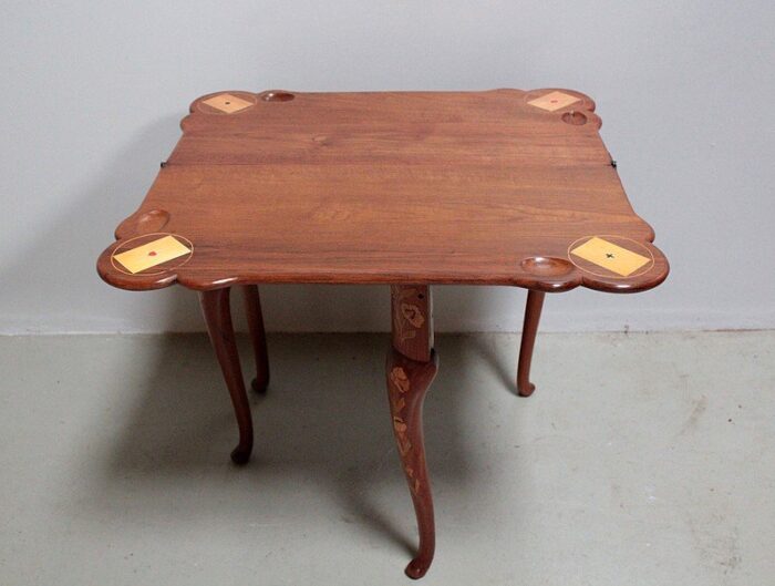 antique teak game table 1