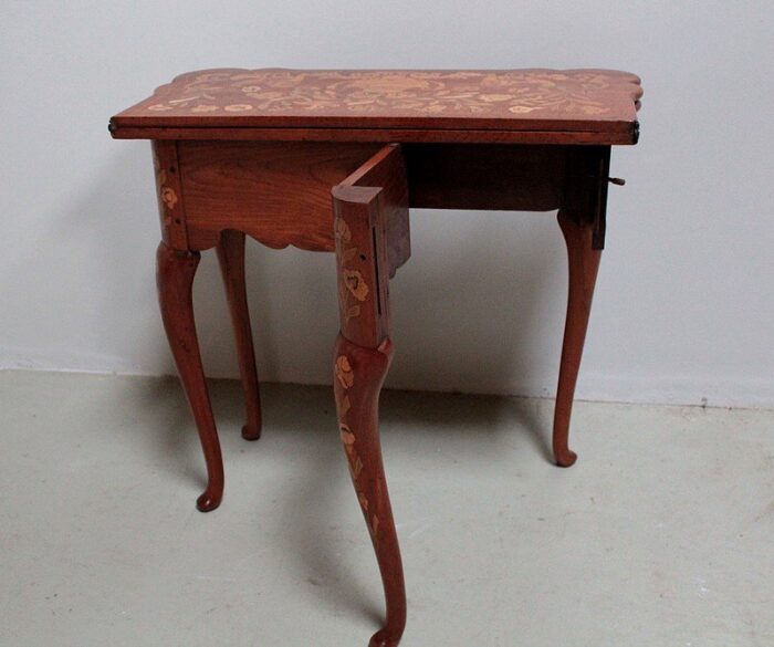 antique teak game table 4