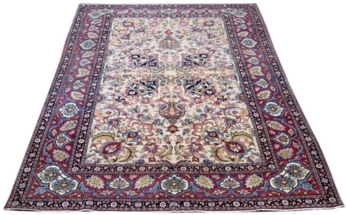 antique tehran rug 47 x 73 1068