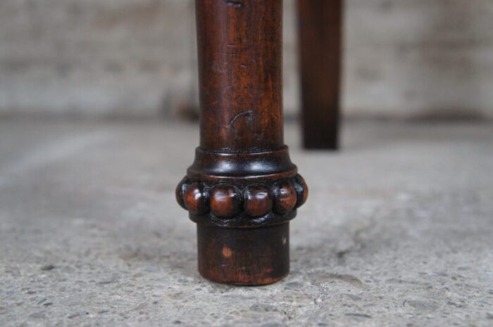 antique victorian carved mahogany leather high relief dining chairs set of 18 0492