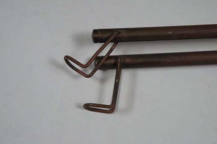 antique victorian copper brass 2 arm drying rack towel swing bar rod holder 3334