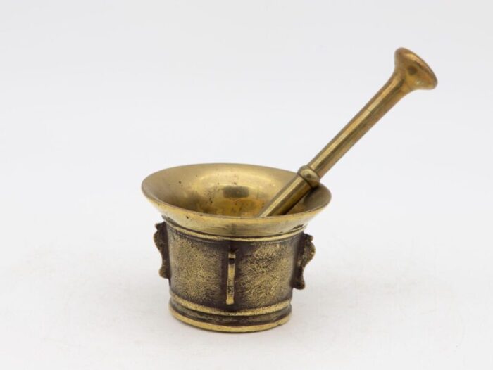 antique vintage brass mortar and pestle 4985