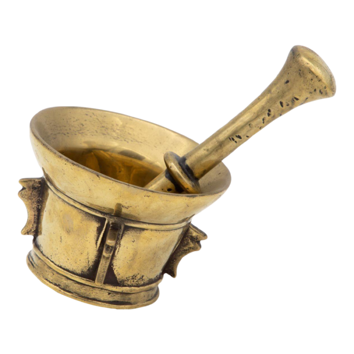 antique vintage brass mortar and pestle 5653