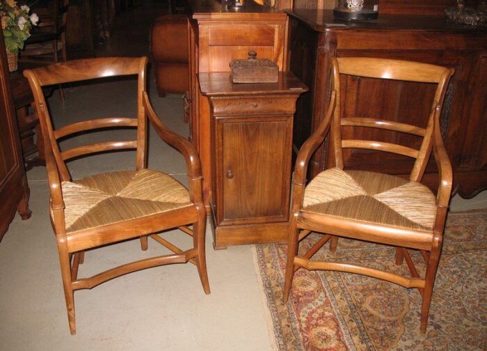 antique walnut armchairs set of 2 2