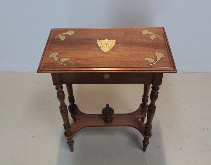 antique walnut side table 4