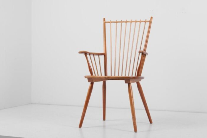 armchair in solid wood by albert haberer for hermann fleiner germany 1950s 14