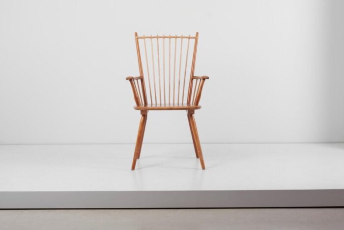 armchair in solid wood by albert haberer for hermann fleiner germany 1950s 2