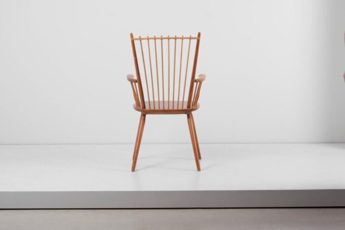 armchair in solid wood by albert haberer for hermann fleiner germany 1950s 5