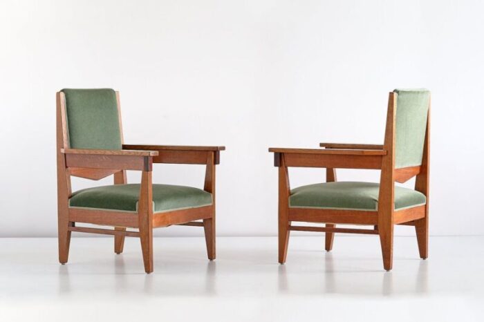 art deco oak and macassar ebony armchairs by anton lucas 1920s set of 2 3