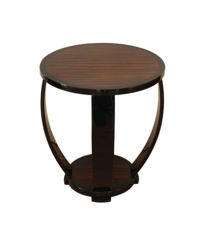 art deco style macassar and black lacquer side table 2