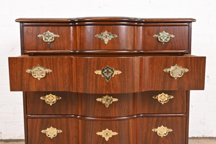 baker furniture william and mary walnut chest of drawers newly refinished 0018