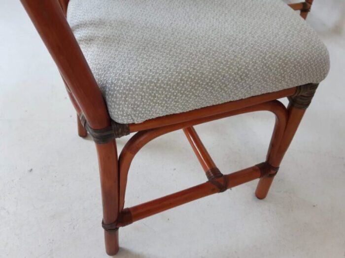 bamboo dining chairs 1980s set of 6 7