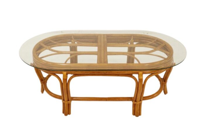 bamboo rattan and glass patio set 5pcs 6387