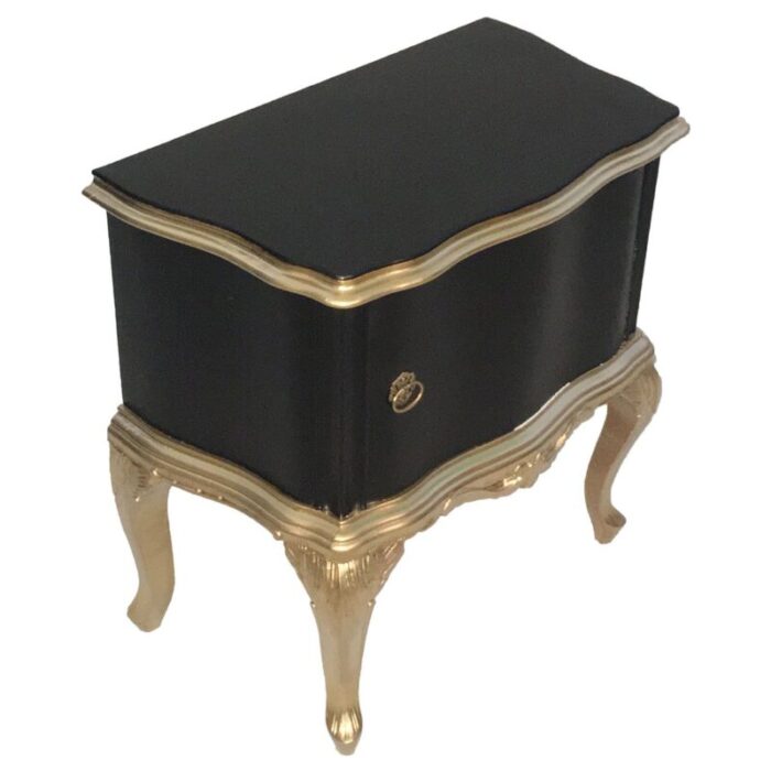 baroque style italian walnut veneer nightstand 1920s 2