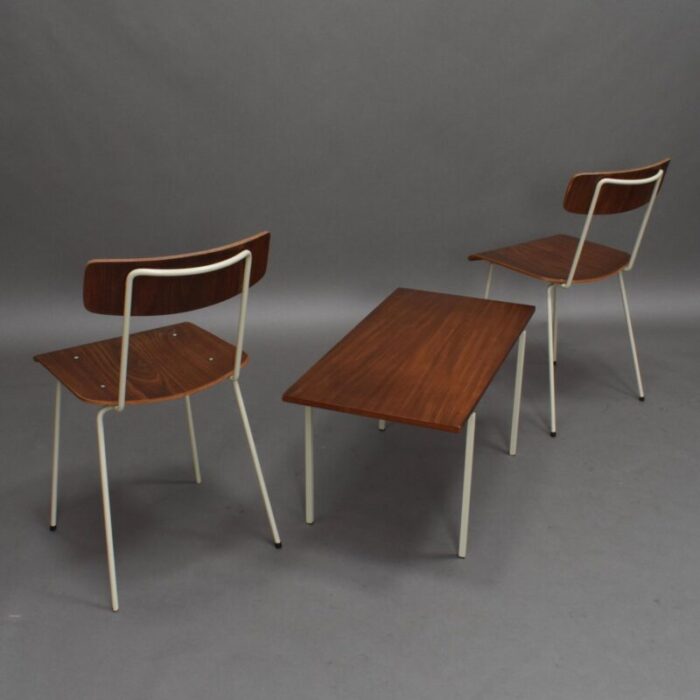 bedroom teak chairs table from auping 1950s set of 3 2