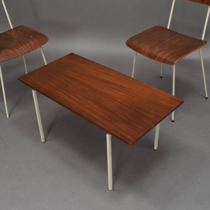 bedroom teak chairs table from auping 1950s set of 3 3