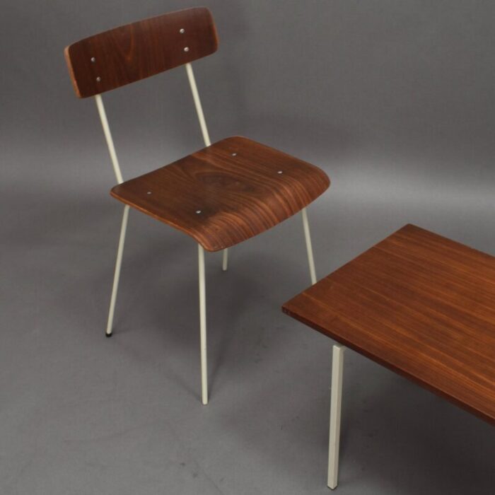 bedroom teak chairs table from auping 1950s set of 3 4