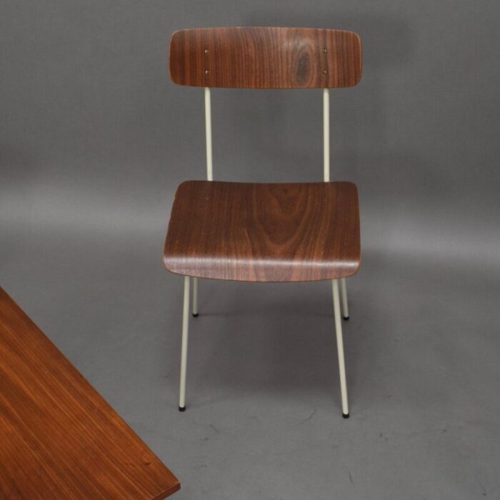 bedroom teak chairs table from auping 1950s set of 3 5