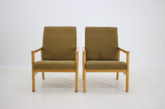 beech armchairs czechoslovakia 1960s set of 2 2