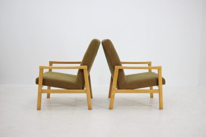 beech armchairs czechoslovakia 1960s set of 2 3