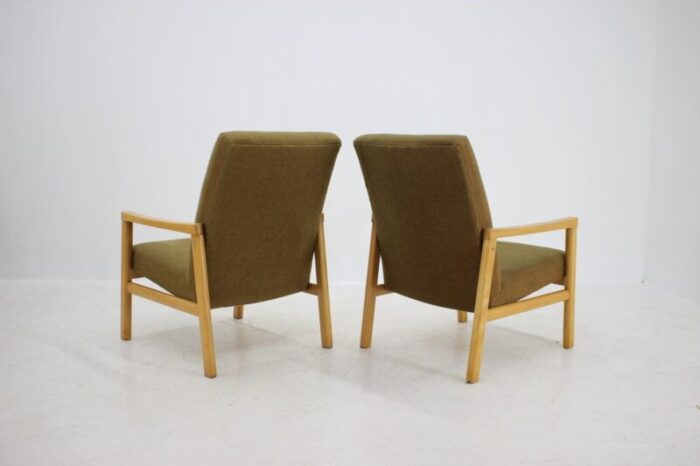 beech armchairs czechoslovakia 1960s set of 2 4