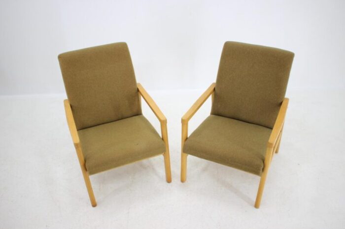 beech armchairs czechoslovakia 1960s set of 2 6