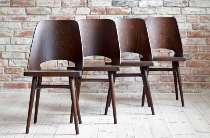 beech veneer dining chairs by oswald haerdtl for ton 1950s set of 4 10