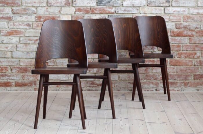 beech veneer dining chairs by oswald haerdtl for ton 1950s set of 4 3