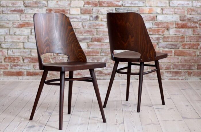 beech veneer dining chairs by oswald haerdtl for ton 1950s set of 4 6