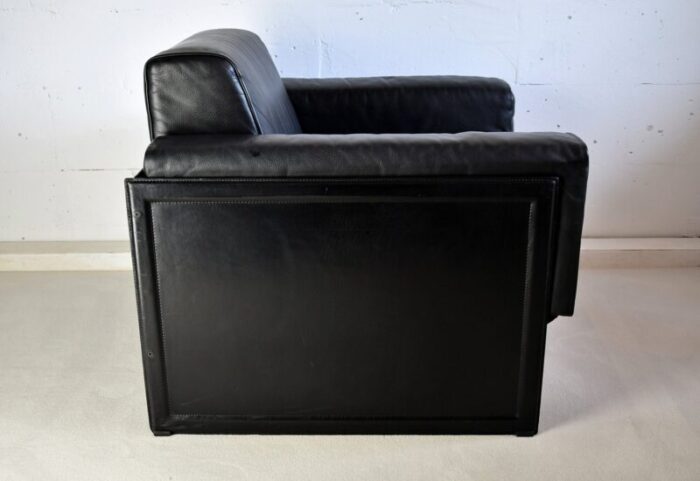 black leather korium lounge chairs by tito agnoli for matteo grassi 1988 set of 2 8