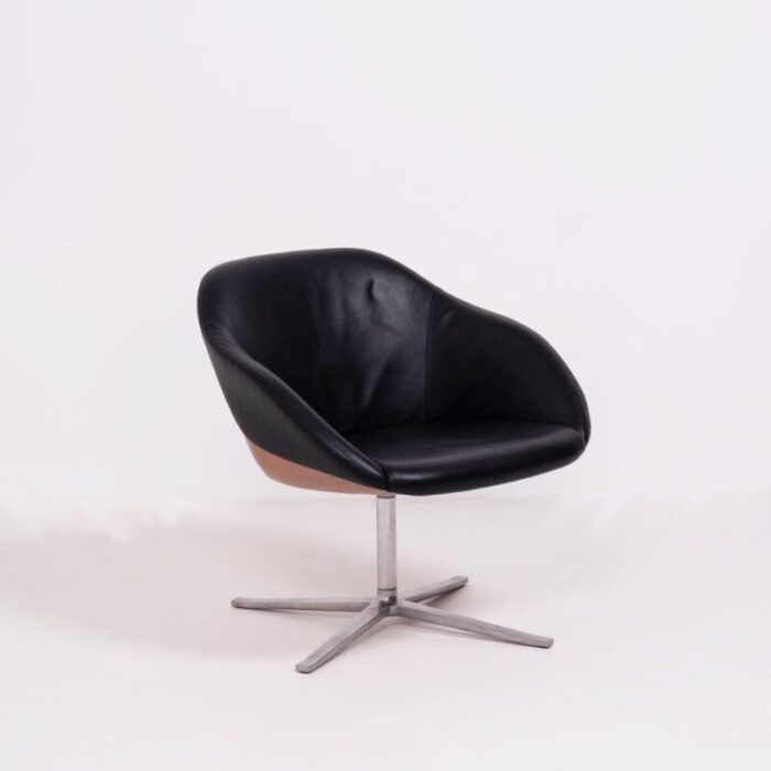 black leather lounge chair by pearson lloyd for walter knoll wilhelm knoll 1990s 1