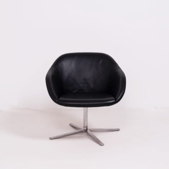 black leather lounge chair by pearson lloyd for walter knoll wilhelm knoll 1990s 2