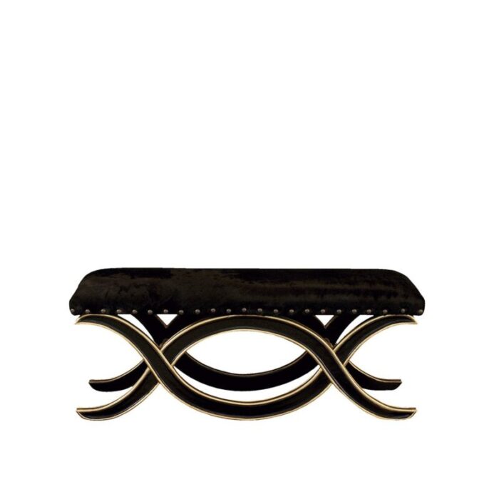 black leather wood bench from ca spanish handicraft 1