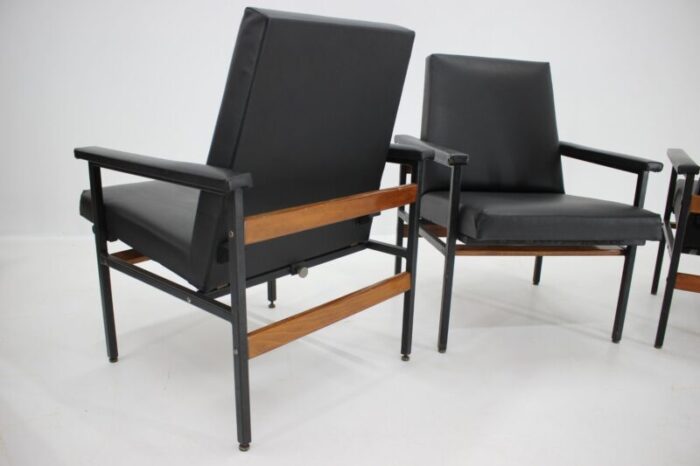 black leatherette armchair 1970s 4